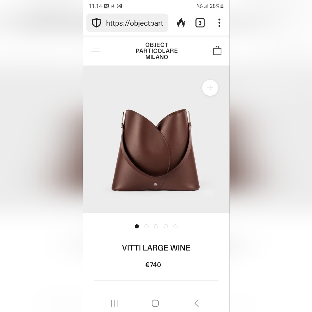 Object Particolare Milano Vitti Large Tote - Wine